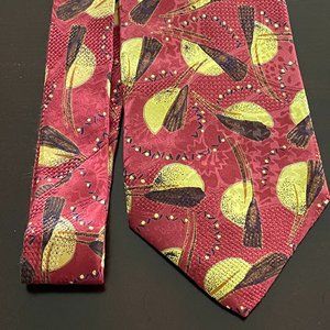 ROBERT TALBOTT Best of Class Silk Necktie Designer Geometric Red/Gold Tie
